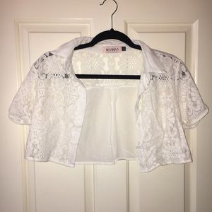 LF button up crop top